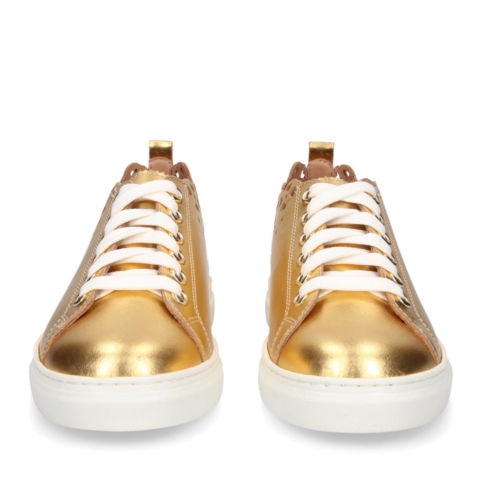 Twin-Set Gold Sneakers with White Accents